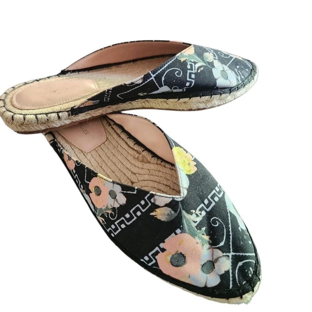 EUC ANTHROPOLOGIE AVEC LES FILLES WOMEN'S BLACK POPPY VAL SLIDE ON SZ9